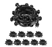 SKYLANTERN Guirlande Guinguette IP65 100m Noire Raccordable - Guirlande Lumineuse pour ampoule LED E27 200 Douilles - Guirlande Guinguette Extérieure pour Terrasse Jardin Bar