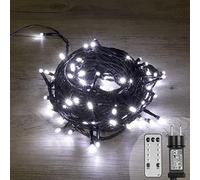 SKYLANTERN Guirlande Lumineuse 12M Intérieur et Extérieur 100 LEDs Blanc Froid - Guirlande Lumineuse Sapin Cable Noir avec 8 Modes et Télécommande Dont Minuteur pour Noel Decoration et Deco Mariage.