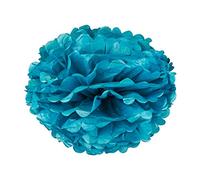 SKYLANTERN Lot 2 Pompon Bleu Pétrole 50CM - Pompon Papier de Soie Bleu - Pompon Décoration Mariage pour Décoration de Salle Mariage, Anniversaire, Fêtes