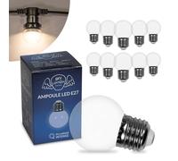 SKYLANTERN Lot de 10 Ampoules LED Transparentes conçues pour Guirlande Guinguette IP65 1,5W - Ampoule LED E27 Transparentes - Ampoule 5cm pour Guirlande Guinguette Culot E27 Transparent