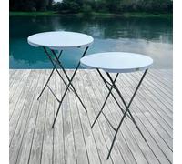 SKYLANTERN® - Lot de 2 Tables Hautes Mange Debout Pliante Grand Plateau 80 cm - Hauteur 1,10M - Table Pliante Mange Debout Grande Capacité idéal pour Cérémonies - Modèle 2025 Amélioré