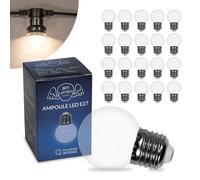 SKYLANTERN Lot de 20 Ampoules LED Transparentes conçues pour Guirlande Guinguette IP65 1,5W - Ampoule LED E27 Transparentes - Ampoule 5cm pour Guirlande Guinguette Culot E27 Transparente