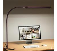 SKYLEO Lampe de Bureau - LED Desk Lamp - Col de Cygne Flexible - 5 Modes de Couleur X 11 Niveaux de Luminosité - 1300LM - Fonction Minuterie et Mémoire - Lampe Bureau 12W - Rouge
