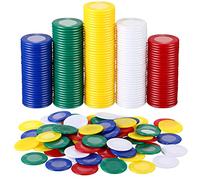 Skylety 1000 Pièces Jetons de Poker en Plastique Jetons de Jeu en Vrac 5 Couleurs Carte de Compteur pour Jeux Enfants Apprentissage de Compte Math Jeton Vierge de Jeu de Bingo, 0,86 Pouce