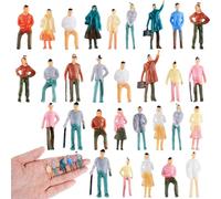 Skylety 30 Pièces Miniatures Figurines Échelle 1:75 Figurines de Personnes en Plastique Miniatures Assises et Debout pour Dioramas Modèles de Trains et d'Architecture