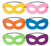 Skylety 6 Masques pour Yeux d'Halloween avec Bande Élastique Masques de Mascarade Costume de Bal d'Halloween pour Hommes Festival Carnaval Déguisement Fête Cosplay (Couleur Vive)