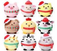 Skylety 9 Mini Animaux en Peluche Mini Jouets d'animaux en Peluche Mignons et Doux à Décompresser de 8 cm pour Enfant Décor Cadeaux Don de Charité Chrétienne (Divers Animaux)