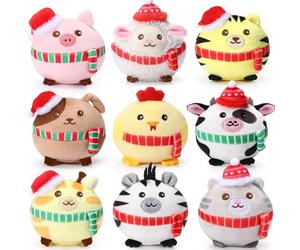 Skylety 9 Mini Animaux en Peluche Mini Jouets d'animaux en Peluche Mignons et Doux à Décompresser de 8 cm pour Enfant Décor Cadeaux Don de Charité Chrétienne (Divers Animaux)