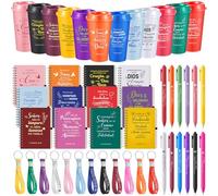 Skylety Lot de 48 Regalos Cristianos En Español Regalos Para Comprend la Bible Cristianos en vrac, une tasse à café en vrac, un stylo, un carnet et un porte-clés en silicone pour femme (coloré)