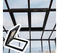 Skylight Fenêtre de toit avec cadre en alliage d'aluminium, éclairage souterrain en verre trempé pour sous-sol, grenier, abri de jardin, gris, 55,9 x 55,9 cm pour améliorer la lumière naturelle