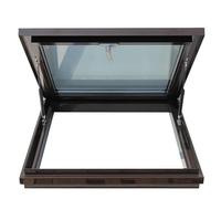 Skylight Fenêtre de toit - Installation manuelle du pont d'aération - Cadre en aluminium et verre trempé pour grenier intérieur - Marron 80 x 70 cm - Idéal pour les toits inclinés/plats