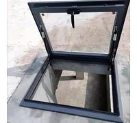 Skylight Fenêtre de toit - Trappe d'accès avec double couche en verre trempé, couvercle de sortie d'urgence manuel pour l'extérieur (95 x 60 cm)