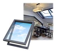 Skylight Window - Lampe de toit en verre trempé à double vitrage avec cadre en aluminium pour grenier et sous-sol (99 x 27,9 cm) - Augmente la lumière naturelle et l'efficacité énergétique