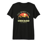 Skyline Classique de Chicago The Windy City T-Shirt Haut de Gamme