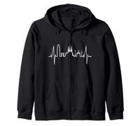 Skyline de Barcelone Heartbeat Heart Espagne Sagrada Familia Sweat à Capuche