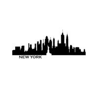 Skyline de New York Statue de la Liberté Stickers muraux en vinyle 42x106.6cm Personnalisation Noir