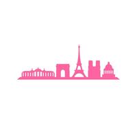 skyline de Paris illustrée sur Stickers muraux 52x152.1cm Décoration de carrosserie Rose