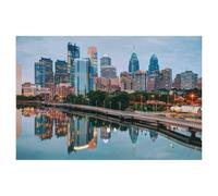 Skyline de Philadelphie la Nuit avec la rivière Schuylkill，1000 Pièces Puzzles - Jeux Éducatifs Jouets Joli Cadeau Assemblage Puzzles pour Adultes（75x50cm）-T72