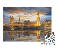 Skyline Londres Soir_1 Puzzle 1000 Pièces avec Clic Parfait, Puzzle Adulte Ultra Difficult Puzzle pour Un Jeu De Puzzle De Fête, pour Les Amateurs D'énigmes 52x38cm/1000pcs