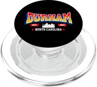 Skyline of Durham North Carolina Typographie athlétique Vintage PopSockets PopGrip pour MagSafe