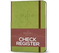 Skyline Registre de contrôle - Carnet de comptabilité pour revenus et dépenses - Carnet de contrôle des transactions pour petites entreprises - Carnet de compte pour transactions financières - A5, couverture rigide, vert