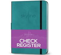 Skyline Registre de contrôle - Carnet de comptabilité pour revenus et dépenses - Carnet de contrôle des transactions pour petites entreprises - Carnet de compte pour transactions financières - A5, couverture rigide, bleu sarcelle foncé