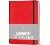 Skyline Registre de contrôle - Carnet de comptabilité pour revenus et dépenses - Carnet de contrôle des transactions pour petites entreprises - Carnet de compte pour transactions financières - A5, couverture rigide, rouge