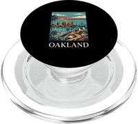 Skyline rétro Vintage d'Oakland, Californie, Bay Bridge City PopSockets PopGrip pour MagSafe