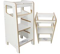 Skyline Tour d'apprentissage d'observation Enfant Montessori Pliable Chaise Réglable en Hauteur à partir de 1 an Learning Tower Meubles d'intérieur Chambre d'enfant Kitchen Helper Blanc