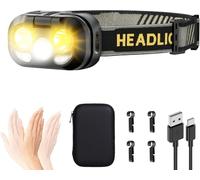 Skylla lampe frontale LED USB rechargeable, lampe de nuit, lumière de camping, 8 modes de lumière, IPX5 étanche, lampe de tête 1000 lumens pour camping, course, jogging, randonnée, pêche