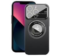 SKYLMW Coque magnétique pour iPhone 13 Pro Max 6,7" 2021, grand design Viewport, protection complète en polycarbonate rigide intégré pour objectif d'appareil photo de luxe avec Magsafe pour femmes, filles, garçons, hommes, noir