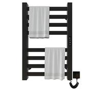 SKYLYZH Seche Serviette Electrique 450x700mm Porte Serviettes Chauffant Porte-Serviettes électrique Intelligent Radiateur Porte-Serviettes, Chauffage en Fibre de Carbone, Anthracite-Black Right