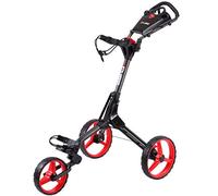 SkyMax Chariot de golf Cube pliable 3 poussées Design compact Gris anthracite/rouge