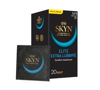 Skyn Elite Extra Lube : Lot de 20 Préservatifs sans latex Skynfeel pour Homme / Taille Standard, Extra Lubrifiés, Préservatifs Fins,Lisses, Forme Droite / Diamètre 53mm
