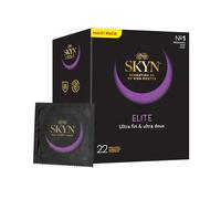 Skyn Elite : Lot de 22 Préservatifs sans latex Skynfeel pour Homme/Taille Régulière, Ultra-Fins et Doux, Forme Droite et Lisse/Largeur nominale 53mm