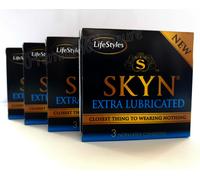 Skyn EXTRA LUBRICATED 4 Boîtes De 12 Condoms sans Latex Polyisoprene Sensible