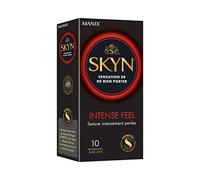 SKYN Intense Feel : Lot de 10 Préservatifs Intensément Perlés, sans latex, Skynfeel pour homme / Taille standard, fins, forme droite / Diamètre 53 mm