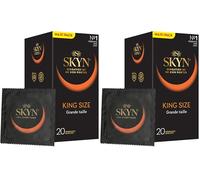 Skyn King Size large : Lot de 40 Préservatifs Extra large, sans latex Skynfeel pour Hommes/Fins, Forme Droite, Lisse, Diamètre 56mm
