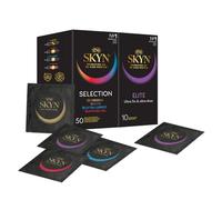 SKYN Lot de 60 Préservatifs: 10x Elite (Ultra-Fins) & 50x Sélection (10x Classique, 20x Perlé, 20x Extra-Lubrifié) | Sans Latex pour Homme |Taille Standard Diamètre 53mm