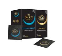 SKYN Lot de 60 Régulière Préservatifs: 50x Extra Lubrifiés + 10x Original