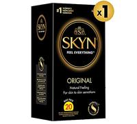 Skyn Original : Lot de 20 Préservatifs sans latex Skynfeel pour Hommes, de Taille Régulière, Solides et Fins, Forme Droite et Lisse / Diamètre 53mm