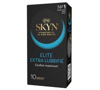 SKYN Préservatifs Elite Extra Lubrifiés Sans Latex - Boîte de 10 unités - Confort et Sensibilité Optimisés - Polyisoprène pour une Expérience Naturelle - Lot de 2