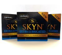 Skyn Préservatifs EXTRA LUBRICATED – Sensibles, sans latex, en polyisoprène, minces – Boîte de 3