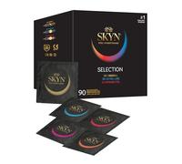 SKYN Sélection: Lot de 90 Préservatifs | 3 Types : 30x Original, 30x Intense Feel (Perlé), 30x Extra Lubrifiés |Préservatifs Sans Latex pour Homme|Taille Standard Diamètre 53mm