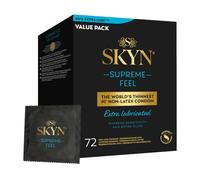 SKYN Supreme Feel Extra Lubrifié: Lot de 72 Préservatifs | Sans latex Skynfeel pour Hommes/Taille Standard, Extra Lubrifiés, Préservatifs Fins, Forme Droite Lisse/Diamètre 53mm