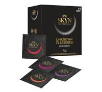 SKYN Unknown Pleasures: Boite de 84 Préservatifs pour Homme | Sans Latex / 5 Types de Préservatifs : Sensation Intense, Aromatisé Cocktail, Picotements, effet chauffant, Rafraîchissant