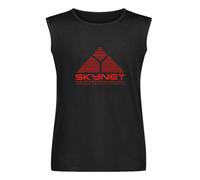 Skynet Cyberdnye Systems Terminator Mens Cotton Sleeveless T-Shirt Black Vest Tank Clothes Tees M