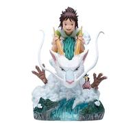 Skynomad Statues de figurine de collection Anime Spirited Away Chihiro & Haku - Modèles d'affichage d'anime | Ornements détaillés en PVC pour décoration d'intérieur et fans de Ghibli (Chihiro sur Haku