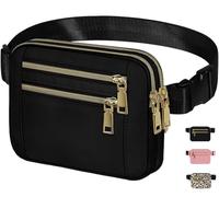 Skyour Sac banane pour homme et femme - Sac banane tendance imperméable et réglable pour entraînement, randonnée, course à pied, voyage, Noir , L: 8.3x6.7x1.6in, Décontracté