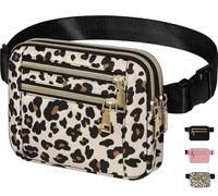 Skyour Sac banane pour homme et femme - Sac banane tendance imperméable et réglable pour entraînement, randonnée, course à pied, voyage, léopard, L: 8.3x6.7x1.6in, Décontracté